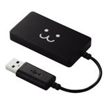 エレコム USB2.0ハブ スリム バスパワー 4ポート 0.07m ブラック顔 U2H-SL4BF1BK
