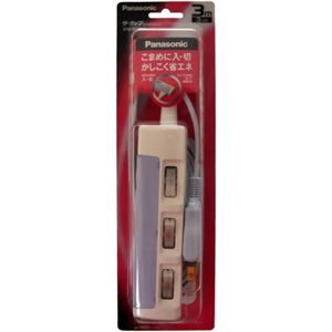 パナソニック ザ・タップスイッチシリーズ（3コ口） WHS2633DKP 3m ブルー