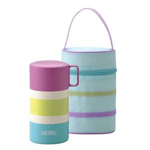 サーモス フレッシュランチボックス 3段式 560ml ブルーボーダー DJG-550 BLBD