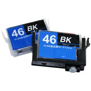 アクティス エプソンIC46対応 インクタンク交換方式 汎用インクカートリッジ 2個パック ブラック EIE46R2BK