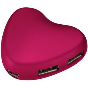 グリーンハウス ハート型USB2.0ハブ（4ポート／パスパワー） マゼンタ GH-UH204HTM