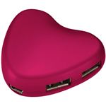 グリーンハウス ハート型USB2.0ハブ（4ポート／パスパワー） マゼンタ GH-UH204HTM