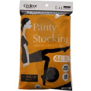 セシール パンティストッキング ノーサポートタイプ 4足組 ブラック L-LL