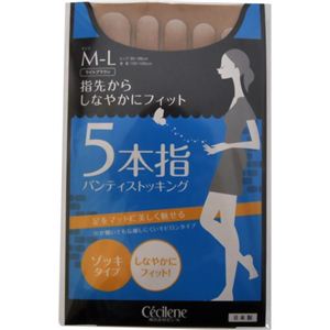 セシール 5本指パンティストッキング ゾッキタイプ ライトブラウン M-L