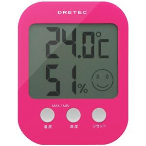 ドリテック デジタル温湿度計 オプシス ピンク O-230PK