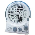 フィールテック LEDライト搭載 AM／FMラジオ付 充電式扇風機（USB／乾電池対応） SF385B