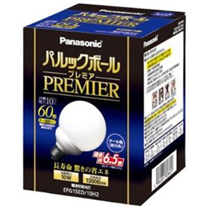 パナソニック 電球型蛍光灯 パルックボールプレミア 電球60WタイプG15形 クール色 E26口金 EFG15ED10H2