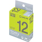 キングジム テプラPROテープ Toffyラベル STF12GH（ライムグリーン／グレー文字 12mm幅）