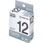 キングジム テプラPROテープ Toffyラベル STF12SH（シュガーホワイト／グレー文字 12mm幅）