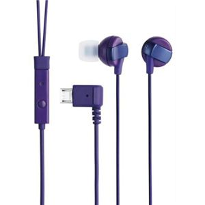 エレコム スマートフォン用ヘッドホン／microUSB／ステレオ／マイク有／パープル EHP-MBIN100PU