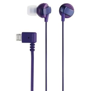 エレコム スマートフォン用ヘッドホン／microUSB／マイク無／パープル EHP-MBIN102PU