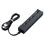 エレコム OAタップ／カラースタイル／個別スイッチ／4口／1m／ブラック T-C02-2410BK