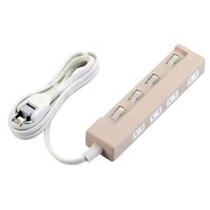 エレコム OAタップ／カラースタイル／個別スイッチ／4口／2m／ベージュ T-C02-2420BE