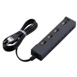 エレコム OAタップ／カラースタイル／個別スイッチ／4口／2m／ブラック T-C02-2420BK