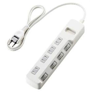 エレコム 省エネタップ／個別スイッチ／ホコリシャッター付／4個口／1m／ホワイト T-E04-2410WH