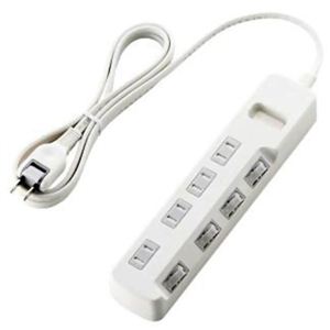 エレコム 省エネタップ／個別スイッチ／ホコリシャッター付／4個口／2m／ホワイト T-E04-2420WH