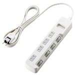 エレコム 省エネタップ／個別スイッチ／ホコリシャッター付／4個口／2m／ホワイト T-E04-2420WH