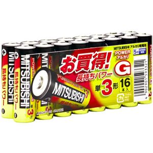 三菱 アルカリ乾電池 単3形 16本パック アルカリGシリーズ LR6GH／16S