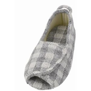 あゆみシューズ 室内用 エコオープン グレー 右足用 2227 L