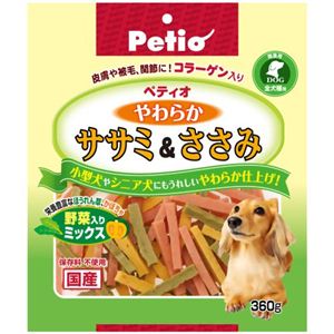 ペティオ やわらかササミ＆ささみ 野菜入り 360g