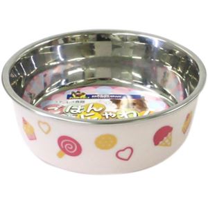 ステンレス食器 ごはんにゃわん 犬用 ミニ ピンク