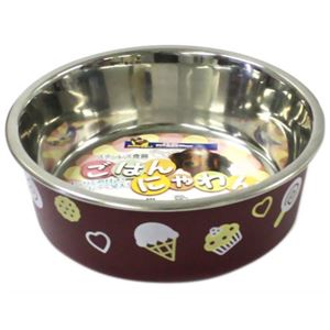 ステンレス食器 ごはんにゃわん 犬用 SS ブラウン