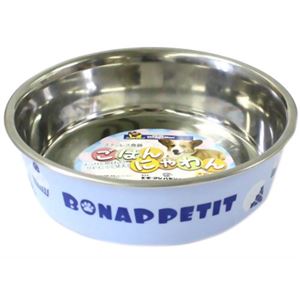 ステンレス食器 ごはんにゃわん 犬用 S ブルー