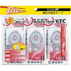 トンボ鉛筆 MONO 修正テープ YTC5 3個パック KCA-353