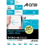 エーワン インクジェットプリンタ ラベルシール マット紙・ホワイト 1面付 20シート入 28907