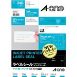 エーワン インクジェットプリンタ ラベルシール マット紙・ホワイト 12面付 20シート入 28915