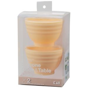 Silicone Cook＆Table カップ（ライン） ベージュ 2個入 DS-1212