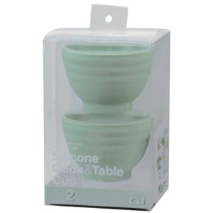 Silicone Cook＆Table カップ（ライン） グリーン 2個入 DS-1213