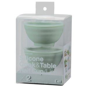 Silicone Cook＆Table ハーフカップ（ライン） グリーン 2個入 DS-1217
