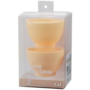 Silicone Cook＆Table カップ（リップ） ベージュ 2個入 DS-1220