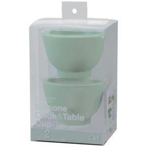 Silicone Cook＆Table カップ（リップ） グリーン 2個入 DS-1221