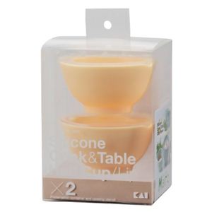 Silicone Cook＆Table ハーフカップ（リップ） ベージュ 2個入 DS-1224