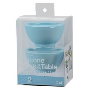 Silicone Cook＆Table ハーフカップ（リップ） ライトブルー 2個入 DS-1226