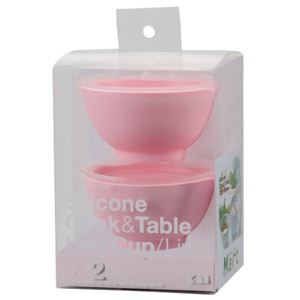 Silicone Cook＆Table ハーフカップ（リップ） ピンク 2個入 DS-1227