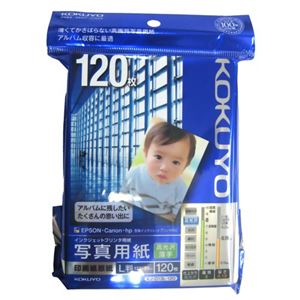 コクヨ インクジェットプリンタ用紙 写真用紙 印画紙原紙 高光沢 薄手 L判 120枚 KJ-D13L-120