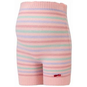 あったかブークレーパンツ3分丈 マルチボーダー M-L ピンク