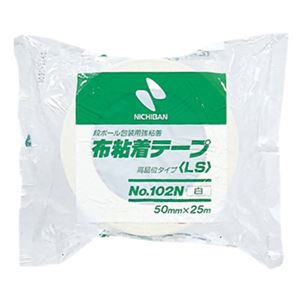 ニチバン 段ボール包装用 布粘着テープ（LS） 50mm 白 No.102N