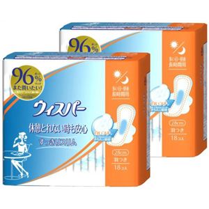 【数量限定】ウィスパー すっきりスリム 休憩とれない時も安心 多い日・昼夜 長時間用 羽つき 18コ入×2コパック