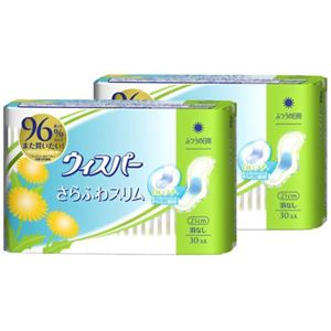 【数量限定】ウィスパー さらふわスリム ふつうの日用 羽なし 30コ入×2コパック