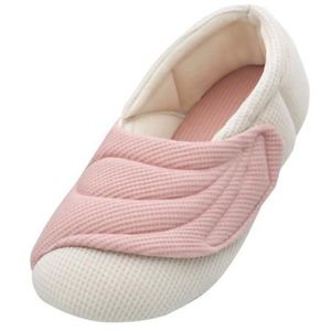あゆみシューズ 室内用 ワイドベルトワッフル ピンク 右足用 M