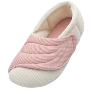 あゆみシューズ 室内用 ワイドベルトワッフル ピンク 左足用 M