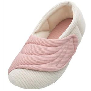 あゆみシューズ 室内用 ワイドベルトワッフル ピンク 左足用 LL