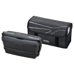 サーモス フレッシュランチボックス 2段式 900ml マットブラック DJB-902W MTBK
