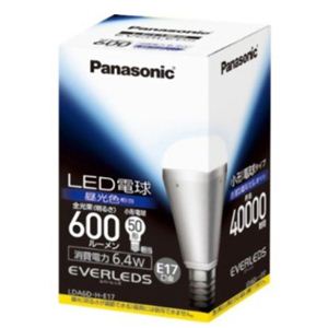 パナソニック LED電球 EVERLEDS（エバーレッズ） 昼光色相当 E17口金 全光束600lm LDA6DHE17