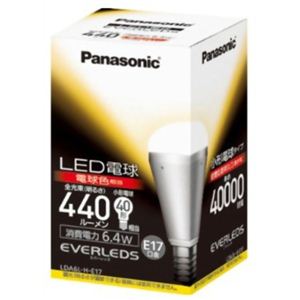 パナソニック LED電球 EVERLEDS（エバーレッズ） 電球色相当 E17口金 全光束440lm LDA6LHE17