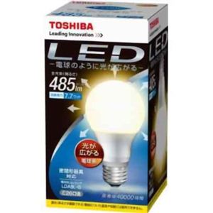 東芝 LED電球 E-CORE（イー・コア） 電球色相当 E26口金 一般電球形 光が広がるタイプ 全光束485lm LDA8L-G